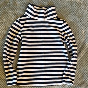 Dudley Stephens Striped Navy and White Turtleneck Top